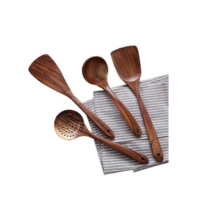 Ensemble d'ustensiles de cuisine en bois d'acacia de fantaisie exquis outils de salade maintenus avec cuillère à spatule - Product Image 5