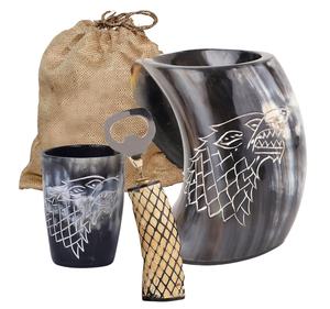 Gobelet en corne de buffle de meilleure qualité fait à la main conception personnalisable accessoires de bar écologiques Viking corne de boeuf tasses accessoires - Product Image 2