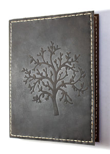 Carnet de notes en papier recyclé fait main, petit format, couverture rigide, écologique, avec motif arbre de vie en relief, rechargeable - Product Image 2