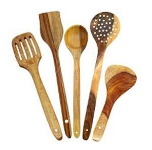 Natural Wooden <b>Serving</b> <b>Spoon</b> & Server Set Kitchen ware Accessories Flatware Household Handmade <b>Spoon</b> Set - Product Image 2