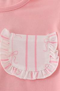 ชุดฤดูร้อนของเด็กผู้หญิงน่ารักลายโบว์สีชมพูกระโปรงแต่งระบายมีสไตล์เสื้อสำหรับกลุ่มอายุของเด็ก - Product Image 5