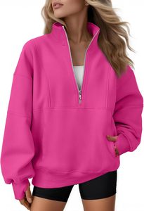 Sudadera Estampada Transpirable para Mujer, Estilo Holgado Informal con Hombros Caídos y Bolsillos Laterales para Otoño e Invierno - Product Image 4