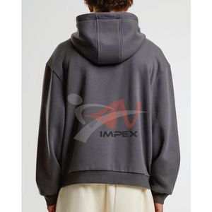 เสื้อฮู้ดซิปพิมพ์ลายตามสั่งสำหรับผู้ชายและผู้หญิง น้ำหนัก 330 กรัม ผ้าฝ้าย 70% โพลีเอสเตอร์ 30% ทรงโอเวอร์ไซส์ สไตล์สตรีทแวร์สำหรับฤดูใบไม้ผลิ ปักลายพัฟ - Product Image 2