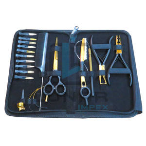 Fabricant vérifié Usine Or Noir Pinces à extension de cheveux pour salons professionnels Outils avec kit de pinces - Product Image 1