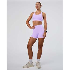 Shorts de Cintura Ultra Alta con 4 Bolsillos para Mujer Fusion - Lila Pálido - Product Image 3
