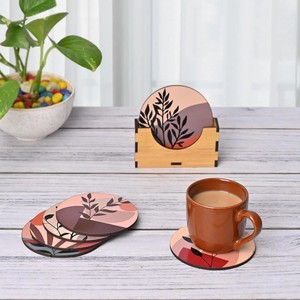 Colorful Graphic Printed <b>Coaster</b> Set <b>Heat</b> Resistant Durable Drink <b>Coasters</b> for Dining Coffee Table Modern Home Decor - Product Image 4