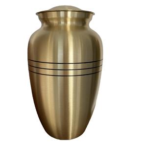Urna de cremación de latón clásica de tres bandas dorada, colores personalizados, venta al por mayor, urnas funerarias de Metal, ataúd para humanos y mascotas, urna de bajo precio - Product Image 3