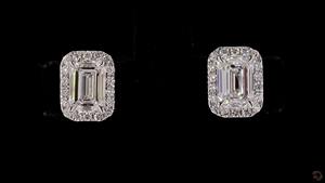 Boucles d'oreilles en diamant cultivé en laboratoire taille émeraude 2.37 ct or blanc 14 carats VVS EF clarté bijoux fins pour femmes Design de luxe élégant - Product Image 2