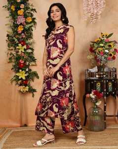 Custom Made Sleeveless Long Kurti <b>Womens</b> Round Neck Ethnic Wear Soft Fabric & Trendy Design Indian Wholesale Manufacturer - Product Image 4