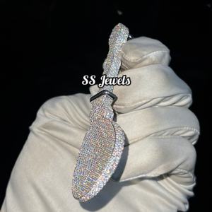 Colgante de Lujo Chamchi Spoon con Diamantes Cultivados en Laboratorio, Estilo Hip Hop Personalizado, Plata de Ley con Baño de Rodio, Bling, 40g, de Moda - Product Image 6
