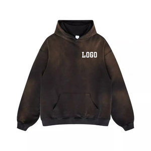 เสื้อมีฮู้ดสำหรับผู้ชาย450ซักด้วยหินแบบสวมหัวเสื้อมีฮู้ดผ้าคอตตอนล้างได้ระบบ GSM 100%