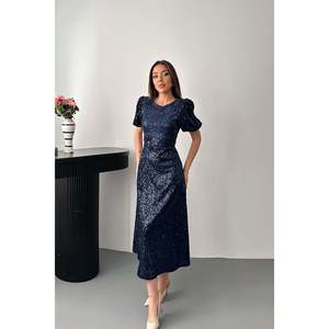 Vestido de Noche Azul Marino con Lentejuelas al por Mayor - Product Image 4