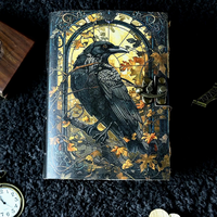 Fait à la main Vintage 400 Page Corbeau Cuir Gothique Sorcellerie Journal Carnet Promotionnel Cadeau pour Lui ou Elle