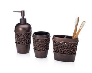 Juego de Baño de Metal de Diseño, Accesorios Exclusivos para el Hogar, Porta Toallas de Baño de Lujo, Dispensador de Jabón, Porta Cepillos de Dientes, Bandeja de Almacenamiento - Product Image 3