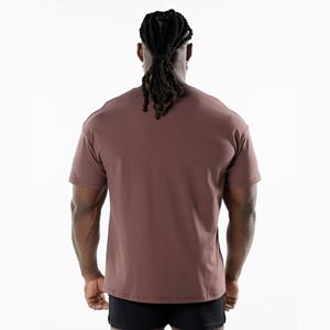 T-shirt col rond Merlot pour homme-94% coton 6% Spandex, manches courtes raglan ajustées, épaule tombante - Product Image 2