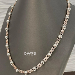10mm Iced <b>Ball</b> Cuban Link <b>Chain</b> VVS Moissanite Hip Hop Miami Cuban <b>Necklace</b> 925 Silver 18K Gold Plated Luxury Gift Customizable - Product Image 2