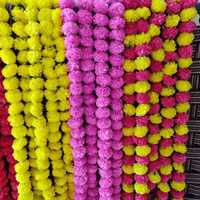 Karangan bunga Marigold buatan senar Dekorasi Pernikahan India bunga Diwali pesta Festival Natal dekorasi karangan bunga