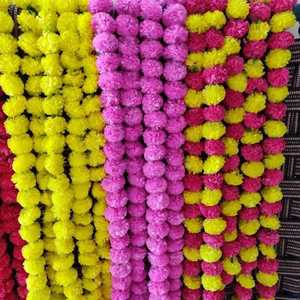 พวงดอกไม้ประดับดอกดาวเรืองเทียมสำหรับตกแต่งงานแต่งงานแบบอินเดียงานเทศกาลเทศกาลคริสต์มาสแบบดิวาลีพวงมาลัยดอกไม้สำหรับตกแต่งงานปาร์ตี้ - Product Image 4