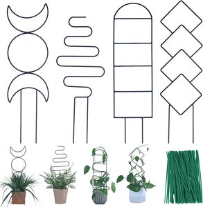 4 Pack Indoor Plant Trellis Climbing Small Garden Metal Trellis Potted Plants Outdoor Different Patterns Vine Ivy <strong>Flower</strong> <strong>Support</strong> - Product Image 1