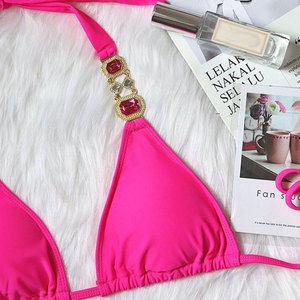 ชุดบิกินี่ดันทรงสีพื้นสไตล์เซ็กซี่สินค้าออกใหม่ชุดว่ายน้ำขนาดใหญ่พิเศษสำหรับผู้หญิง - Product Image 6