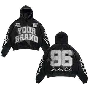 Designer personnalisé 400 Gsm Vintage Sun Faded Survêtement Streetwear Ensemble de survêtements à ourlet brut lavé de haute qualité - Product Image 2