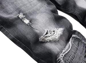 Streetwear sur mesure de haute qualité pantalon en denim vierge en détresse pantalon en jean respirant à l'aspect classique pour vêtements pour hommes - Product Image 4