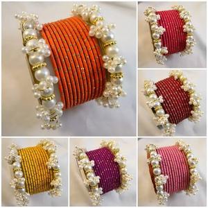 ชุดกำไลข้อมือชูริทำด้วยมือสำหรับ2024กำไลแก้วขนาดสีตามสั่งเครื่องประดับมือปากีสถานของผู้หญิงอินเดียที่ทันสมัย - Product Image 5