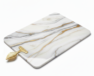 Planche à découper en résine de marbre de luxe, fabriquée à la main, en résine de marbre naturelle, planche de préparation alimentaire pour la cuisine, poignée, écologique, compatible lave-vaisselle - Product Image 2