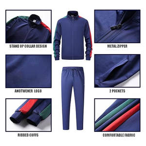 ชุดวอร์ม2ชิ้นสำหรับฤดูหนาวที่ทันสมัยที่สุดชุดวอร์มผ้าฝ้ายหนากับกางเกงวอร์มวิ่งแบบมีสไตล์ชุดกีฬาสองชิ้น - Product Image 3