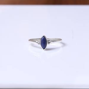 Handmade 925 Sterling Silver Statement <b>Ring</b> for Women Classic <b>Lapis</b> <b>Lazuli</b> Cabochon Diamond for Party Girls' Fashion Jewelry - Product Image 1