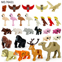 Accessoires de briques MOC animaux en gros compatibles avec les petites briques, jouets de construction de scènes pour enfants (zoo, oiseaux, tigre et lion)