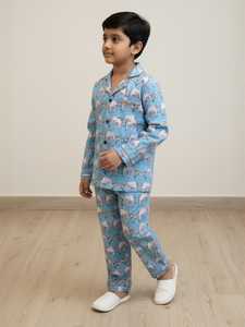 Conjunto de Pijama de Dos Piezas para Niños, 100% Algodón, Manga Larga, Ropa de Dormir Infantil, Diseño Animal, Suave, para Invierno - Product Image 2