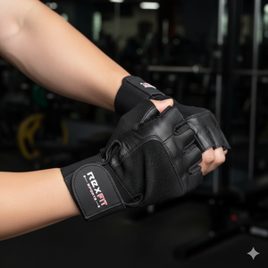 ถุงมือยิมมืออาชีพ ถุงมือยิมแบบครึ่งนิ้ว ถุงมือรองรับข้อมือ ถุงมือยิมระบายอากาศได้สำหรับถุงมือยกของสำหรับงานหนักแบบยูนิเซ็กซ์ - Product Image 1