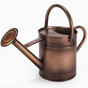 Shiny Copper Round Watering Can with Loop <b>Handle</b> and <b>Long</b> Narrow Spout <b>for</b> Home Plant Watering - Product Image 4