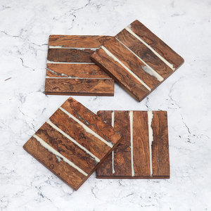 Wholesale Handcrafted Dark Brown Wooden <b>Coasters</b> <b>for</b> Tea Cups Bulk Table <b>Coasters</b>, <b>Drink</b> Mats <b>for</b> Hot & Cold Beverages - Product Image 2