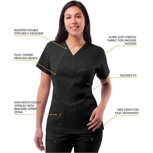 Breakthrough Plus Scrub Set para mujer-Top mejorado con cuello en V y pantalones con múltiples bolsillos - Product Image 4