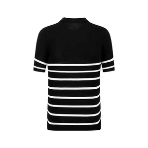 Stitchmode Fabricant Personnalisé Noir Printemps/Été Col Polo Manches Courtes Bouton Rayé Haute Qualité - Product Image 6