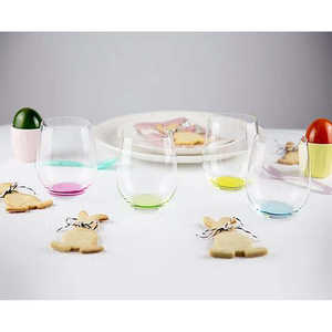 Ensemble de 4 verres à vin blanc de luxe Riedel Happy O Weinbecher avec gravure pour mariages et fêtes, en plastique et métal - Product Image 3