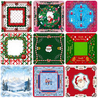 Tapis de Mahjong Américain de Noël 31,5x31,5 pouces, Tapis de Table Antidérapant pour Mahjong, Design Festif, Tapis de Jeu Personnalisé Imprimé