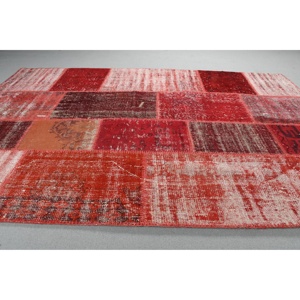 พรมวินเทจตุรกี ขนาด 5.3x7.9 ฟุต พรมขนาดใหญ่ สีแดงขาวไล่เฉด พรมขนสัตว์ - Product Image 3