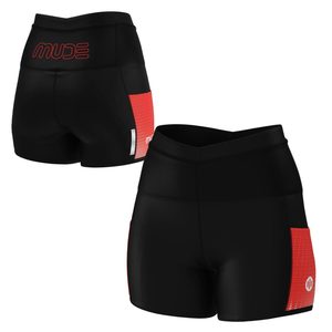 Short de sport taille haute pour femme 360 Noir Rouge - Product Image 5