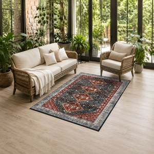 Tapis RUGS DEPOT LXDP-0017 en gros, couleur terre cuite dorée, style vintage oriental, imprimé numériquement, lavable en machine, en chenille, antidérapant - Product Image 6