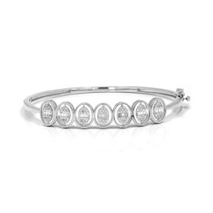 Round Diamond Oval Shape Lovebright <b>Bangle</b> - Product Image 1