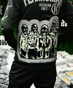 Survêtements sportifs d'hiver personnalisés pour hommes, grande taille, en polaire unie 300g, à capuche, taille élastique, coupe-vent, respirants, avec broderie réfléchissante - Product Image 6