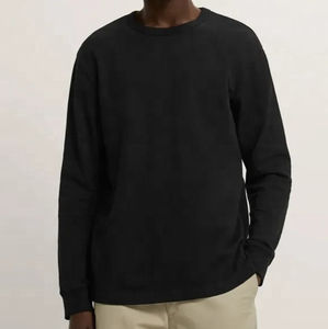 Offre Spéciale 100% coton 240Gsm décontracté Double couche T-shirt à manches longues personnalisable coupe surdimensionnée avec impression numérique - Product Image 6