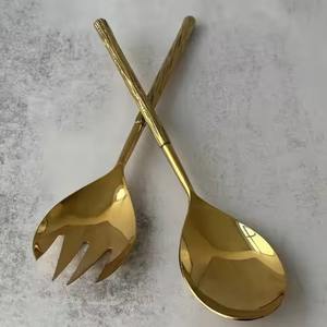 ชุดช้อนส้อมสลัดสแตนเลสสำหรับเสิร์ฟอาหาร ผิวขัดเงา - Product Image 4