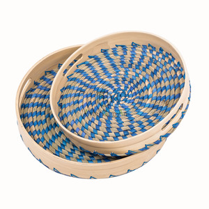 Set of 2 Eco-Friendly Metal Serving <b>Trays</b> for Desserts Highly Durable Kitchenware for Hotel Restaurant or Cafe Food Dessert - Product Image 1