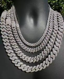 Chaîne à maillons cubains en argent de luxe entièrement glacée D couleur VVS clouté Moissanite testeur de diamant pour mariage - Product Image 6