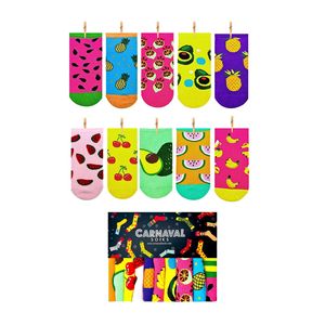 Caja de calcetines coloridos con estampado de frutas para niños de 10 piezas - Product Image 5