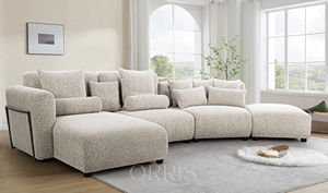 Ensemble de canapés en bois de pin moderne, luxueux et élégant, durable, avec une chaise longue, couleur personnalisée pour les salons confortables d'hôtels et de villas - Product Image 6